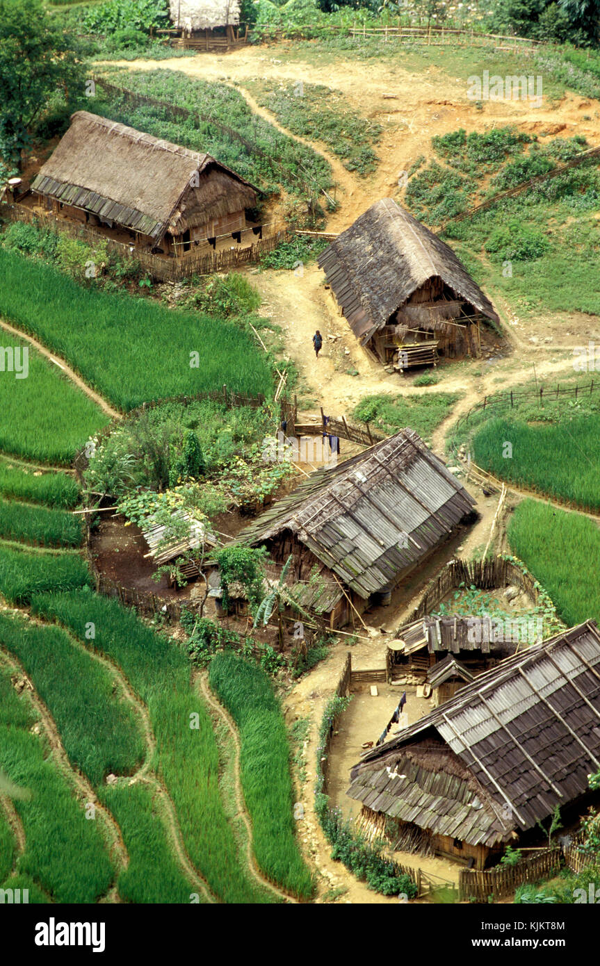 Pueblo Hmong en Sapa, Vietnam. Foto de stock