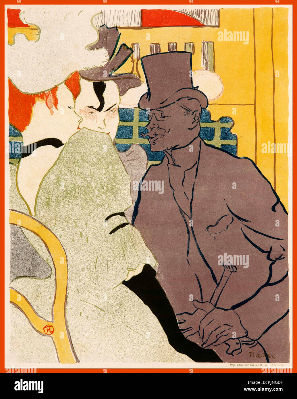 El inglés en el Moulin Rouge [L'anglais au Moulin Rouge] 1892 Henri de TOULOUSE-LAUTREC Francia 1864 - 1901 Foto de stock