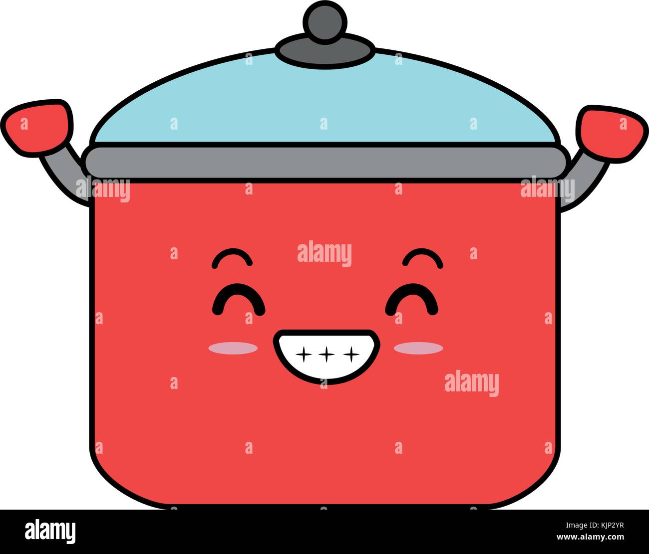 La olla de cocina kawaii ilustración Vectorial character design Imagen  Vector de stock - Alamy