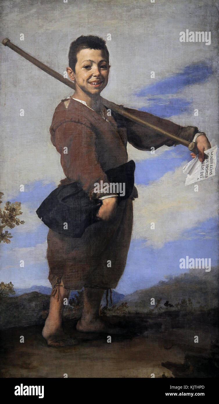 Pintura;napolitano joven mendigo, llamado "El pie zambo 16.42.Por Jusepe de Ribera 1591-1652 Foto de stock