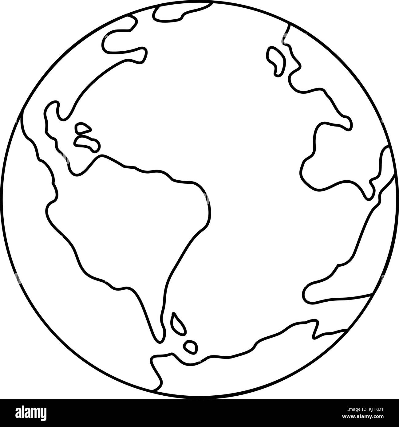 Símbolo de la tierra thin line icono Imagen Vector de stock Alamy