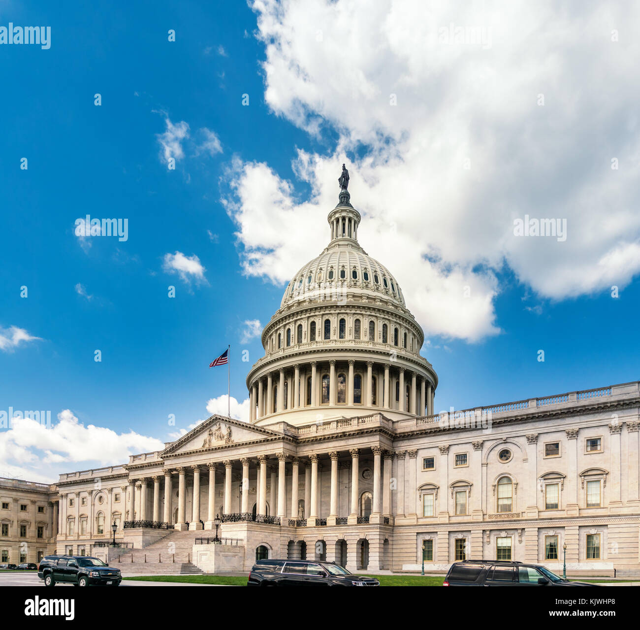 El edificio del Capitolio de los Estados Unidos en Washington DC - la fachada oriental de la famosa us landmark. Foto de stock