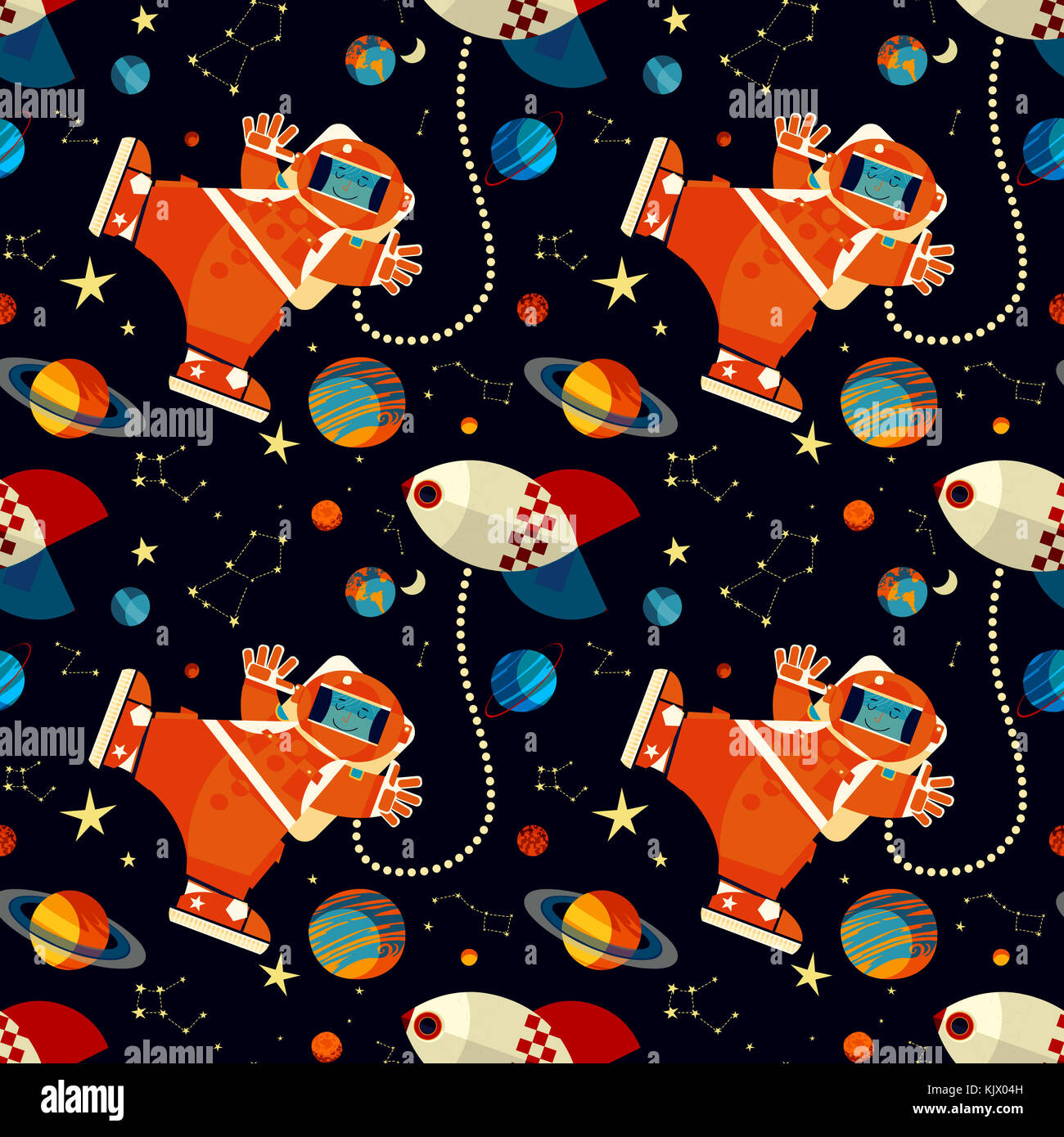 Los astronautas en el espacio Foto de stock