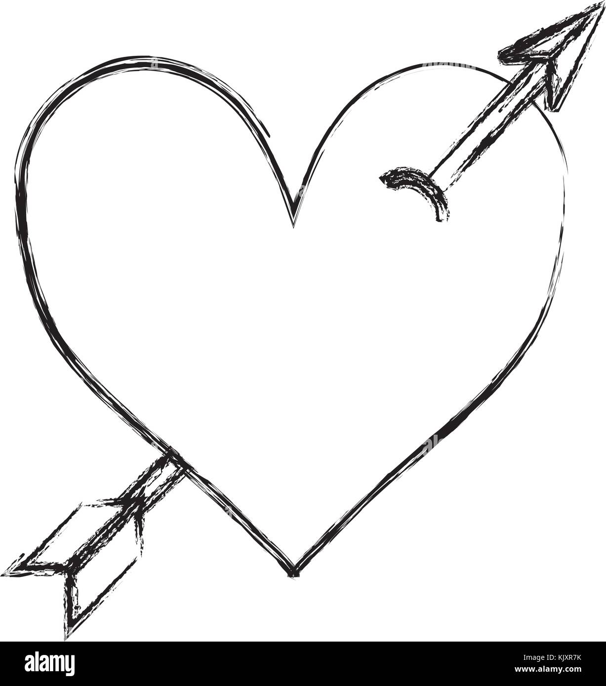 Corazon flechado Imágenes de stock en blanco y negro - Alamy