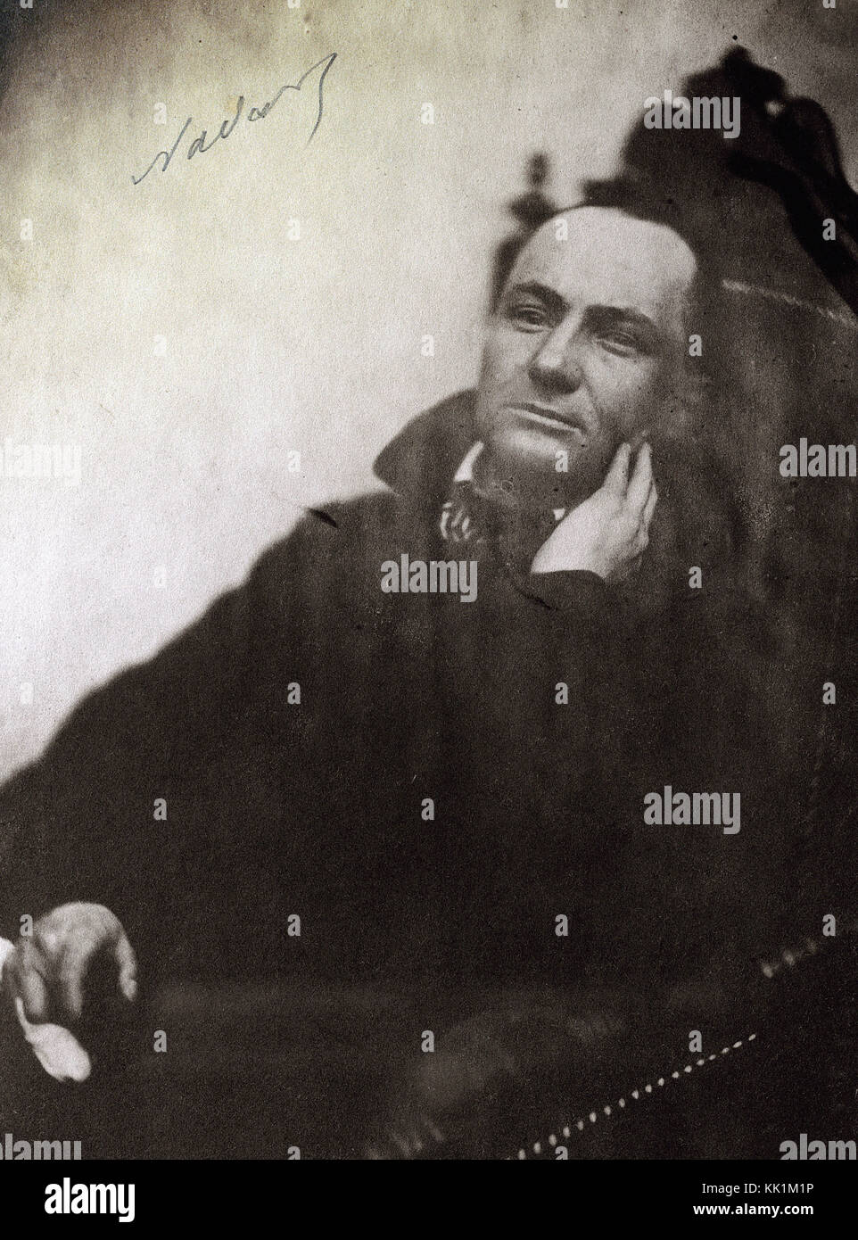 Félix Tournachon Nadar - Retrato de Charles Baudelaire - 1855 Foto de stock