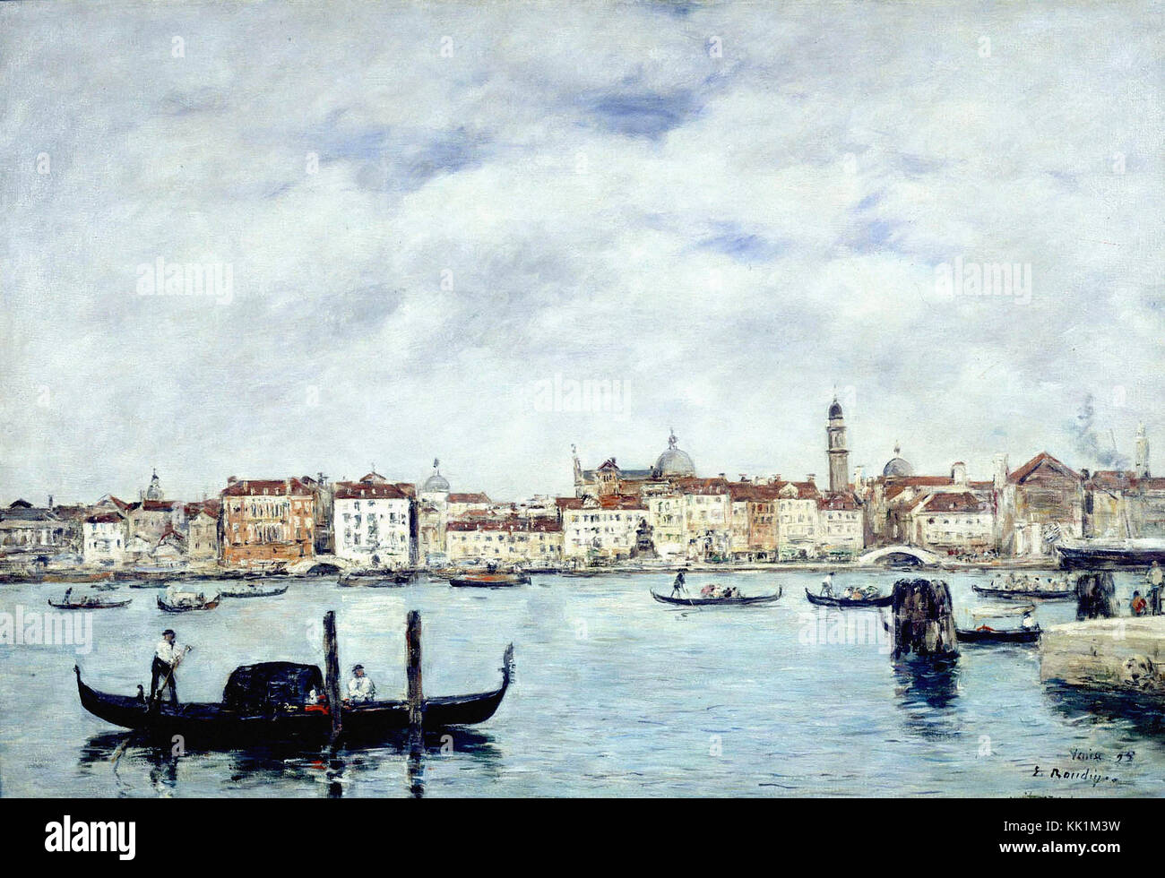 Eugène Louis Boudin - Vista de Venecia, el Esclavo wharf 1895 Foto de stock