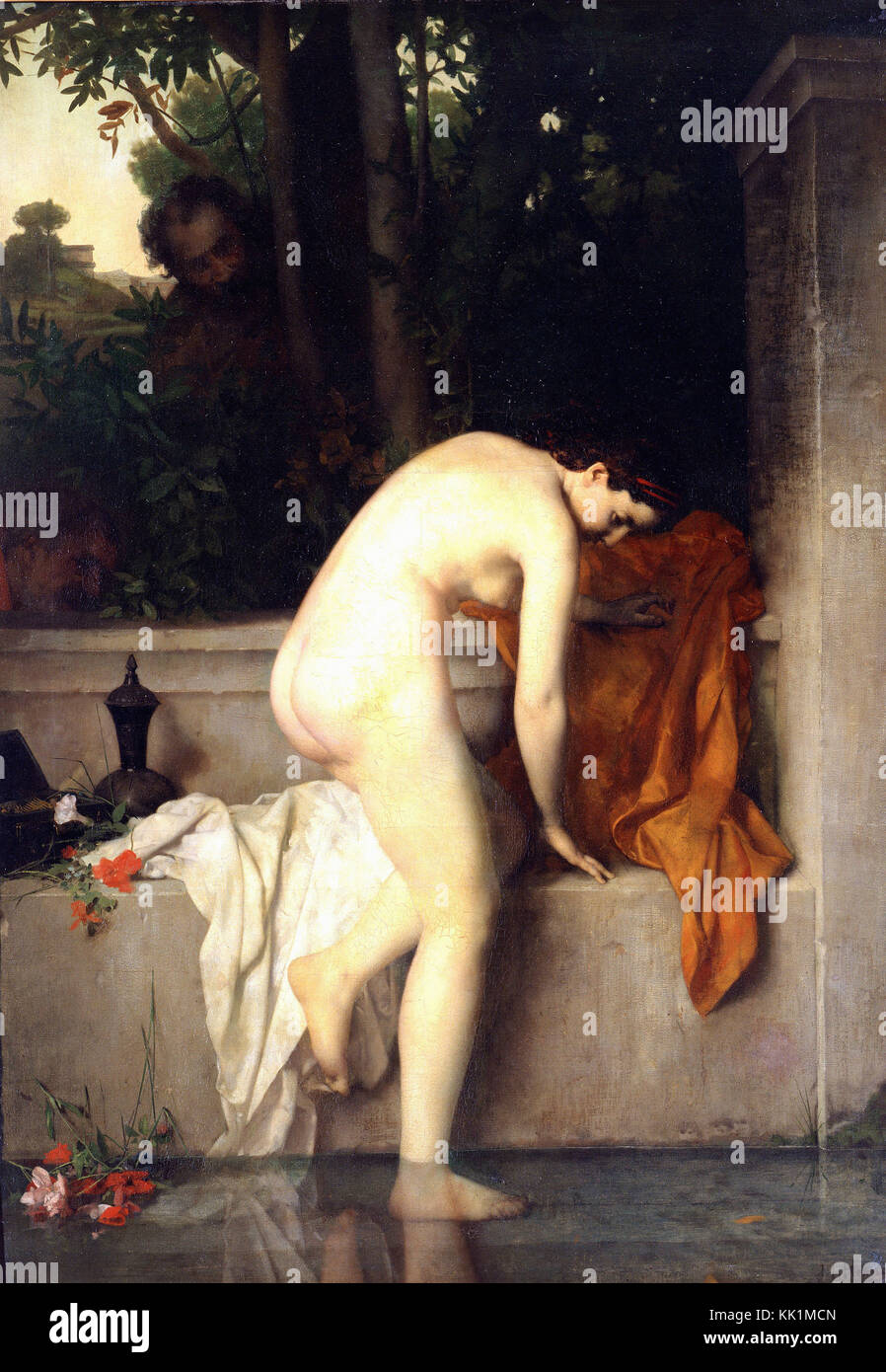 Henner Jean Jacques - La casta Susana, llamada Susana en el baño - 1865 Foto de stock