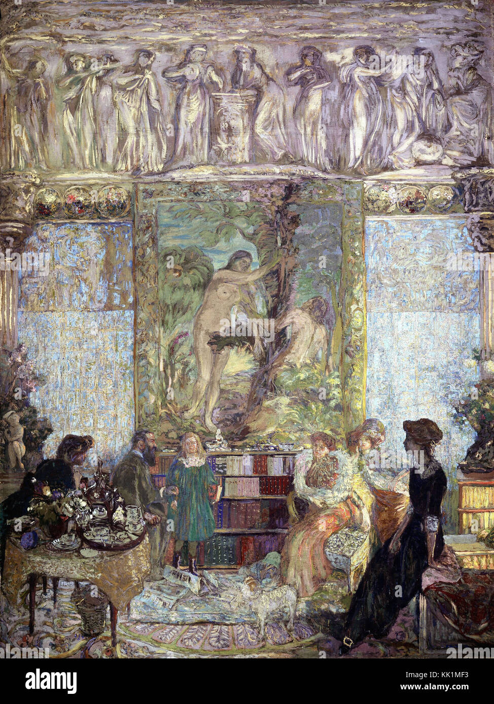 Édouard Vuillard - La Biblioteca 1911 Foto de stock
