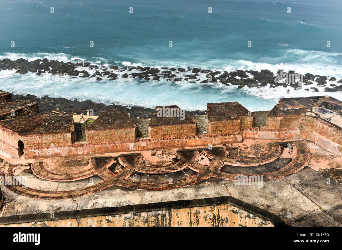 Castillo San Felipe del Morro, también conocido como el Fuerte San Felipe del Morro o el Castillo del morro, es una ciudadela del siglo XVI ubicado en San Juan, Puerto Rico. Foto de stock