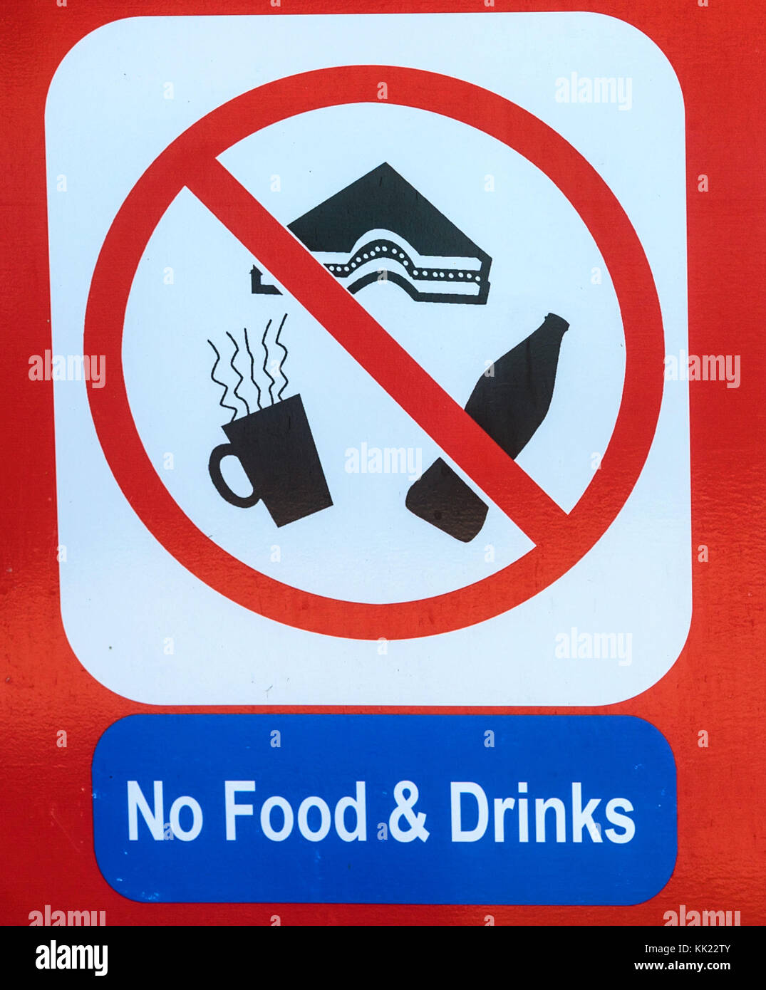 No se permite comida ni bebidas sign up close Fotografía de stock - Alamy