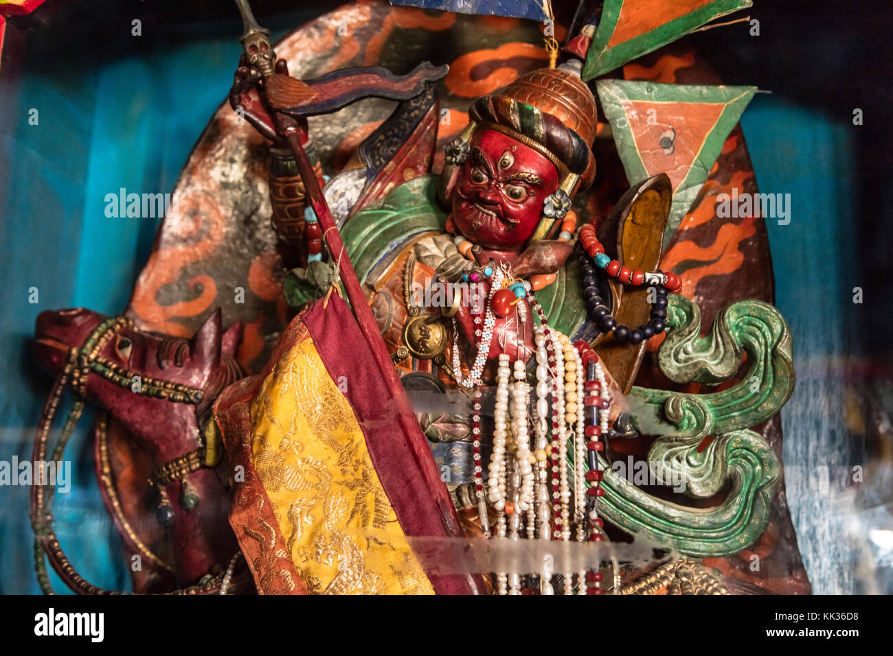 Estatua de LING KESAR en SHEY GOMPA - LEH VALLEY, LADAKH Foto de stock