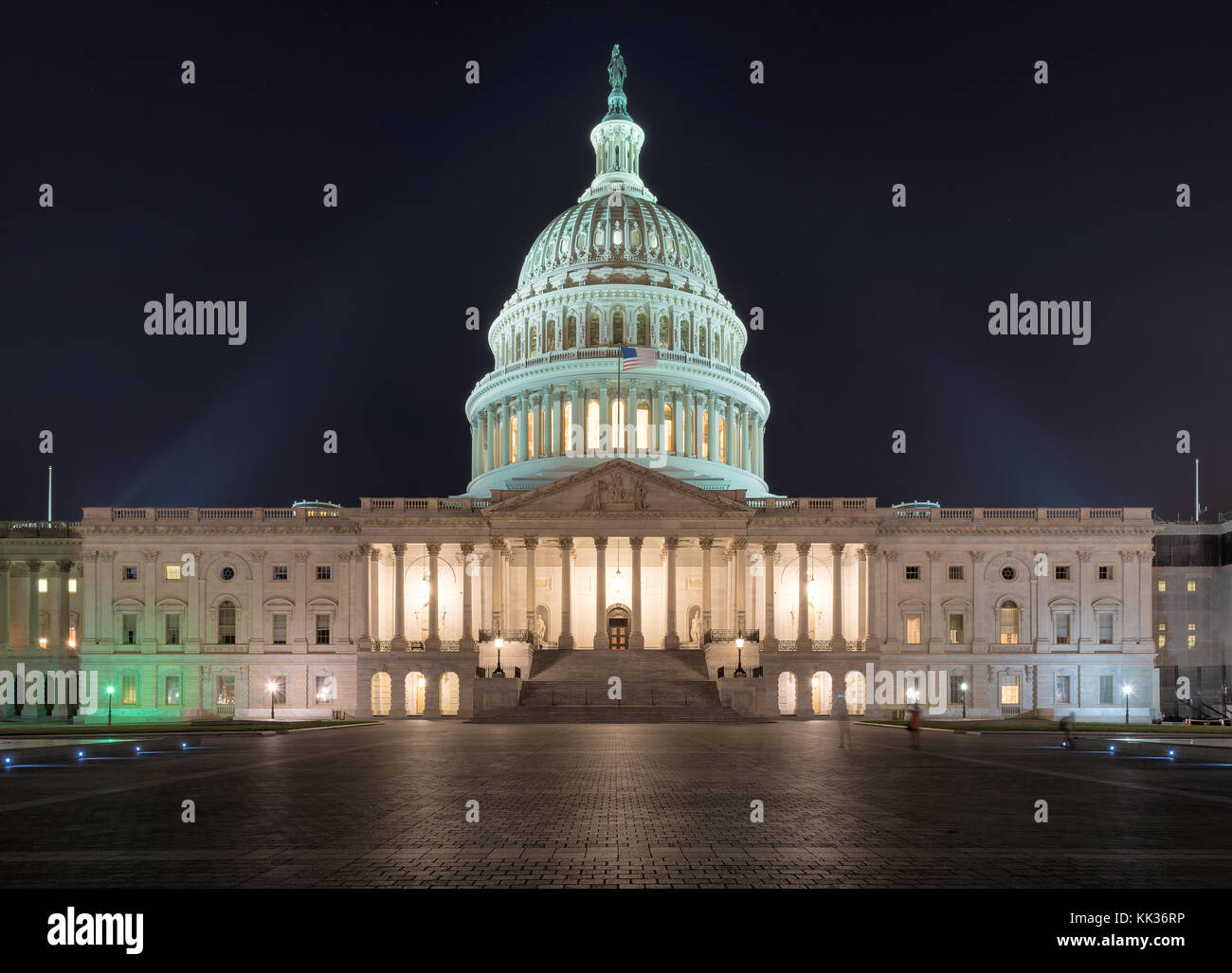 Nosotros en la noche en el edificio del Capitolio de Washington D.C. Foto de stock
