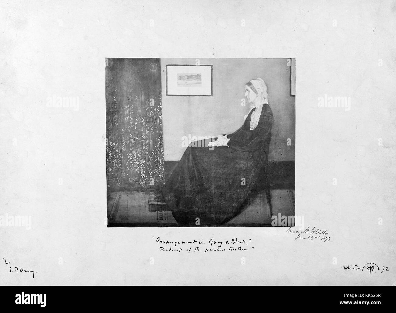 Fotografía de anna m whistler, planteado como un estudio para la eventual  pintura "madre" de Whistler, fotografía ilustrada "arreglo en gris y negro,  retrato de la madre del pintor", por James mcneill