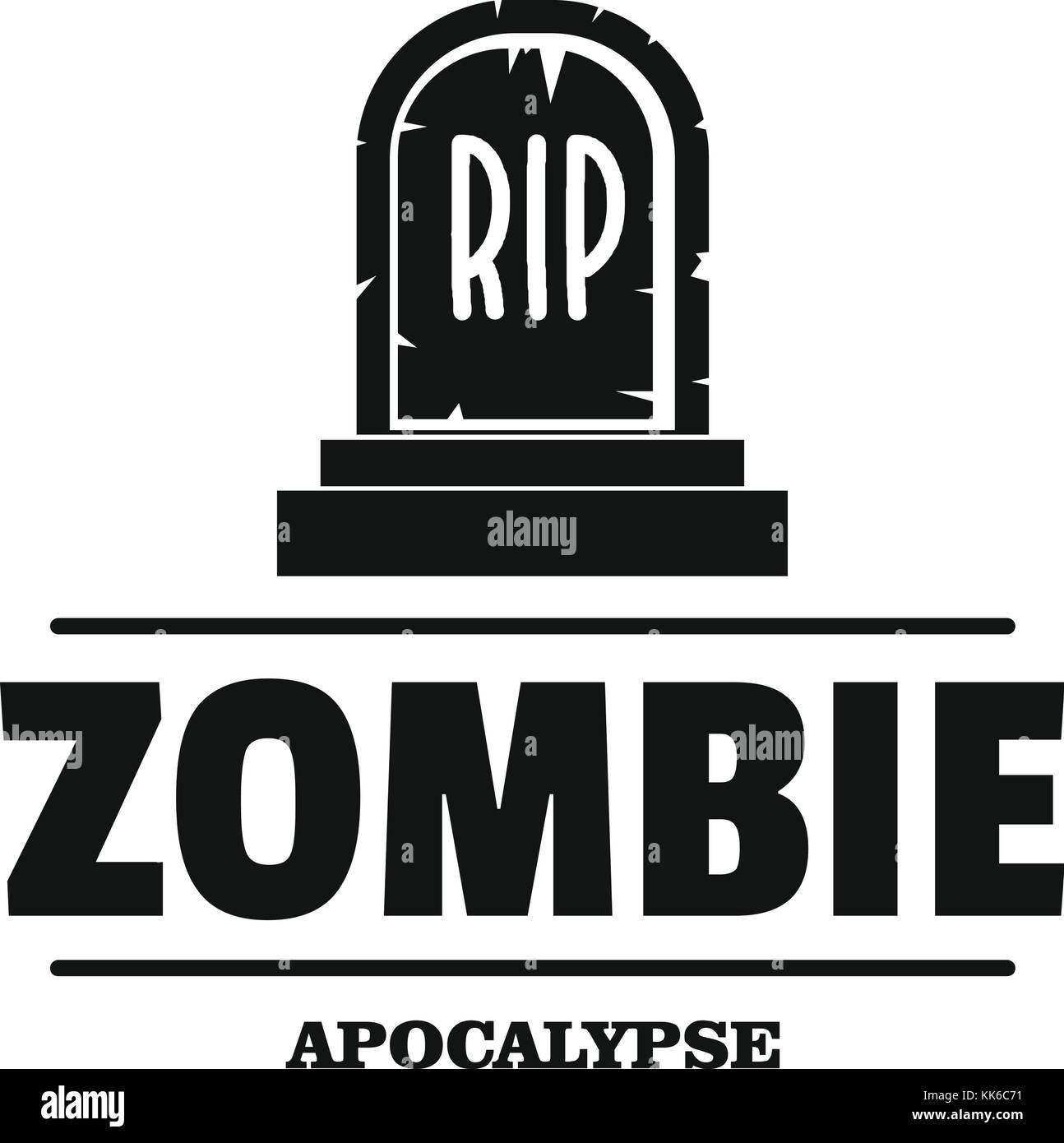 Zombie Death logo, estilo negro simple Ilustración del Vector