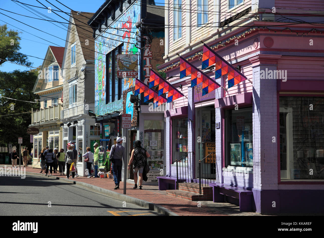Calle Comercial, Provincetown, Cape Cod, Massachusetts, Nueva Inglaterra, Estados Unidos de América, América del Norte Foto de stock