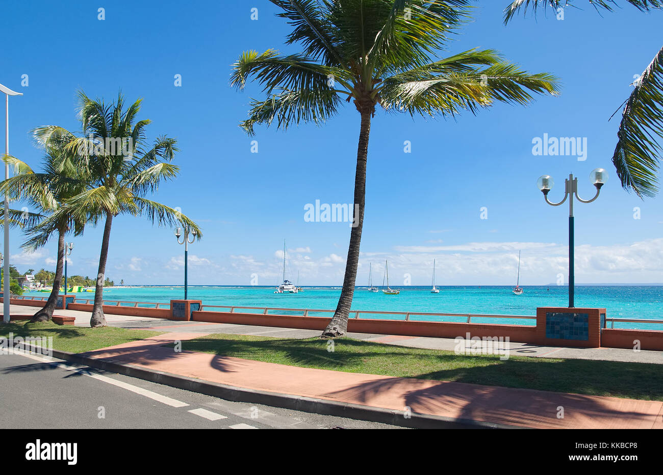 Playa tropical de Sainte Anne - mar caribe - Guadalupe isla tropical Foto de stock