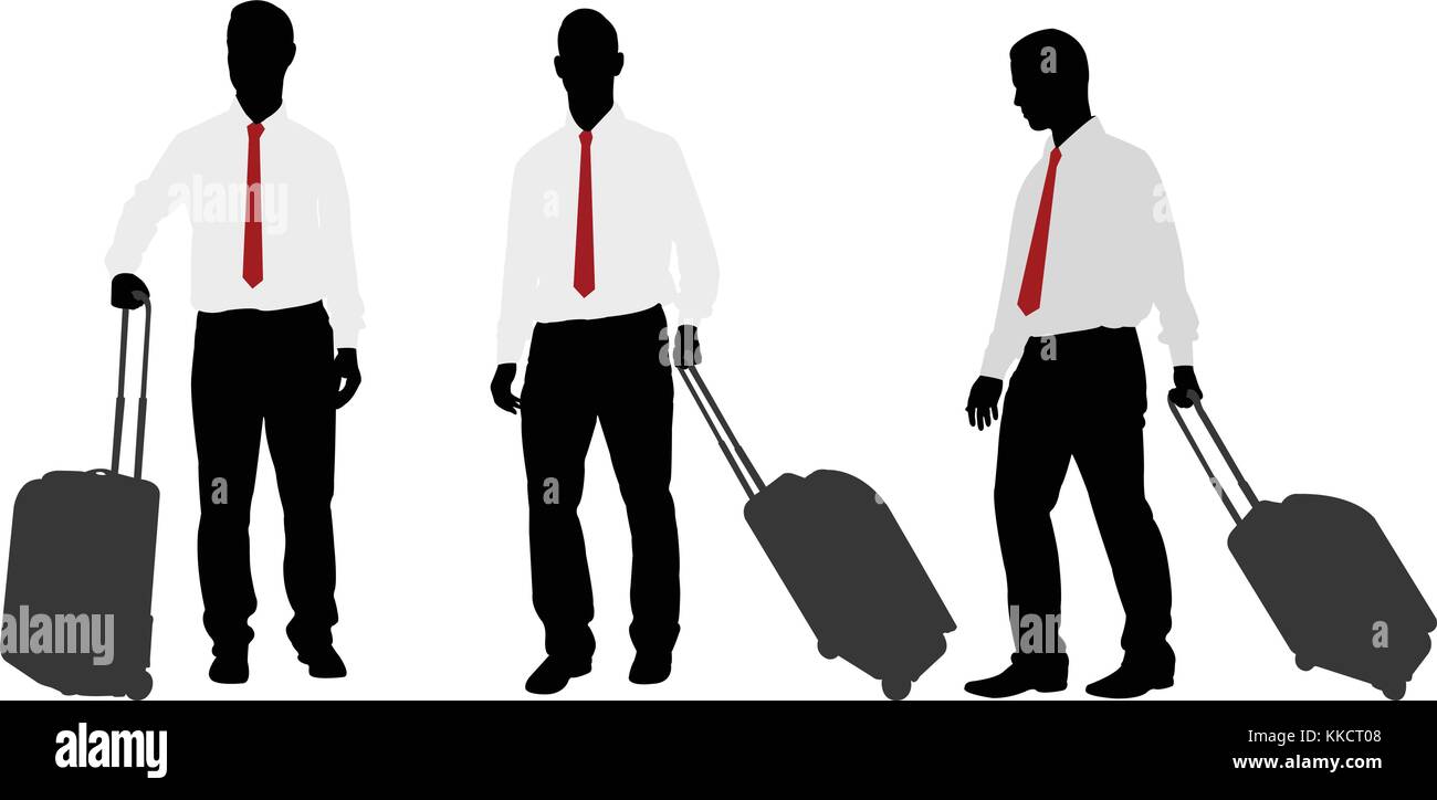 Los hombres con bolsos de viaje - vector Ilustración del Vector