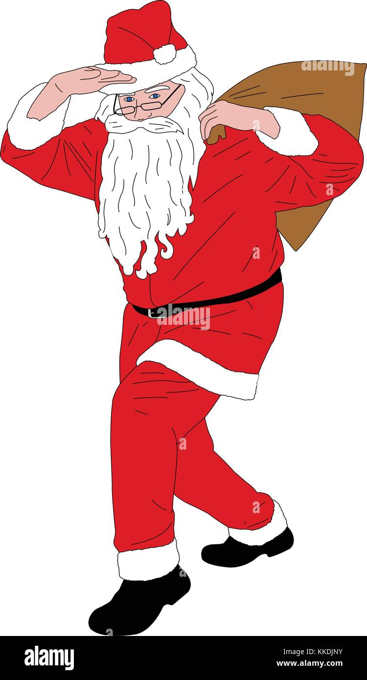 Santa Claus bolsa llena de regalos - vector Ilustración del Vector
