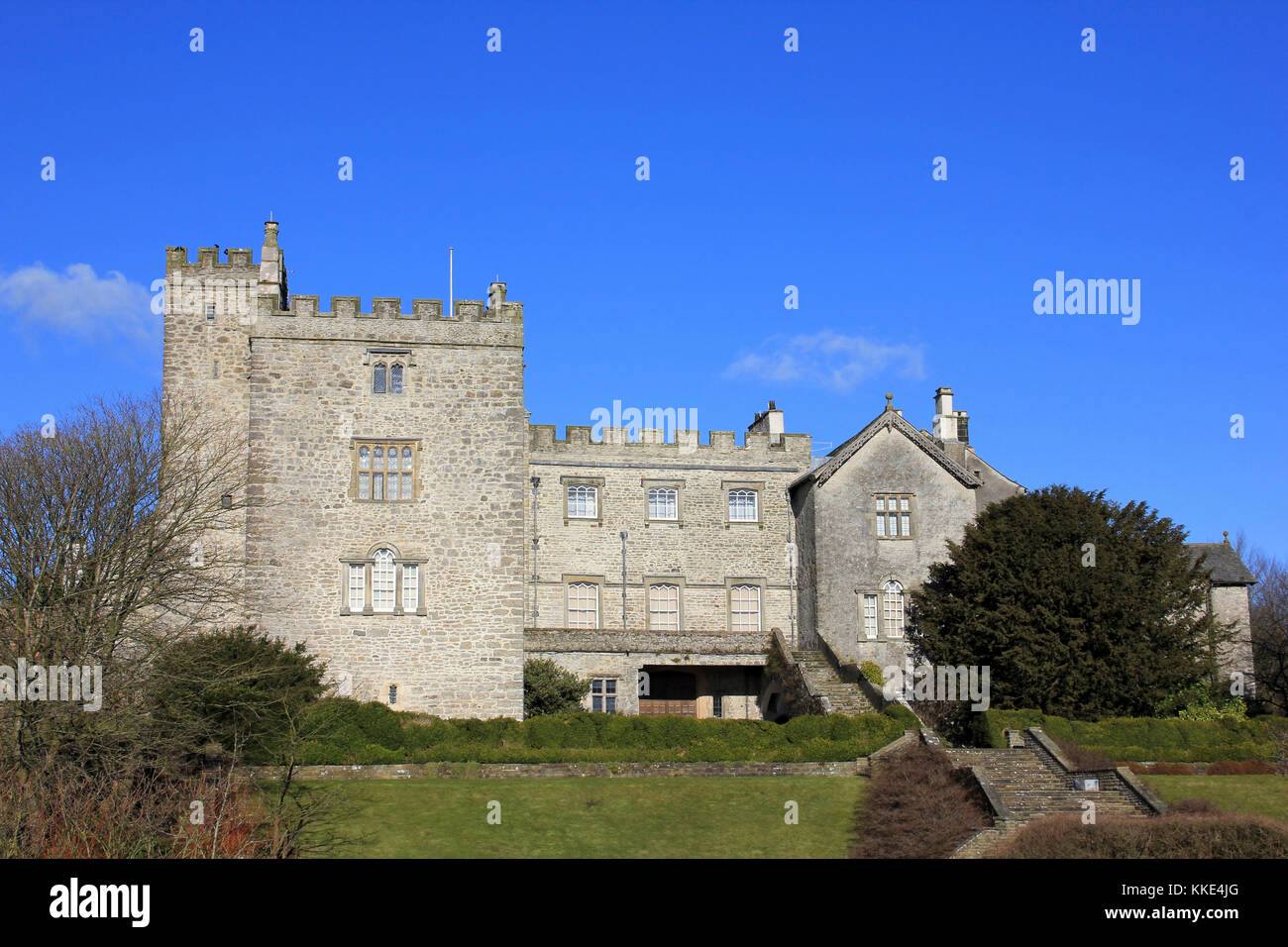 Sizergh Castle en invierno Foto de stock