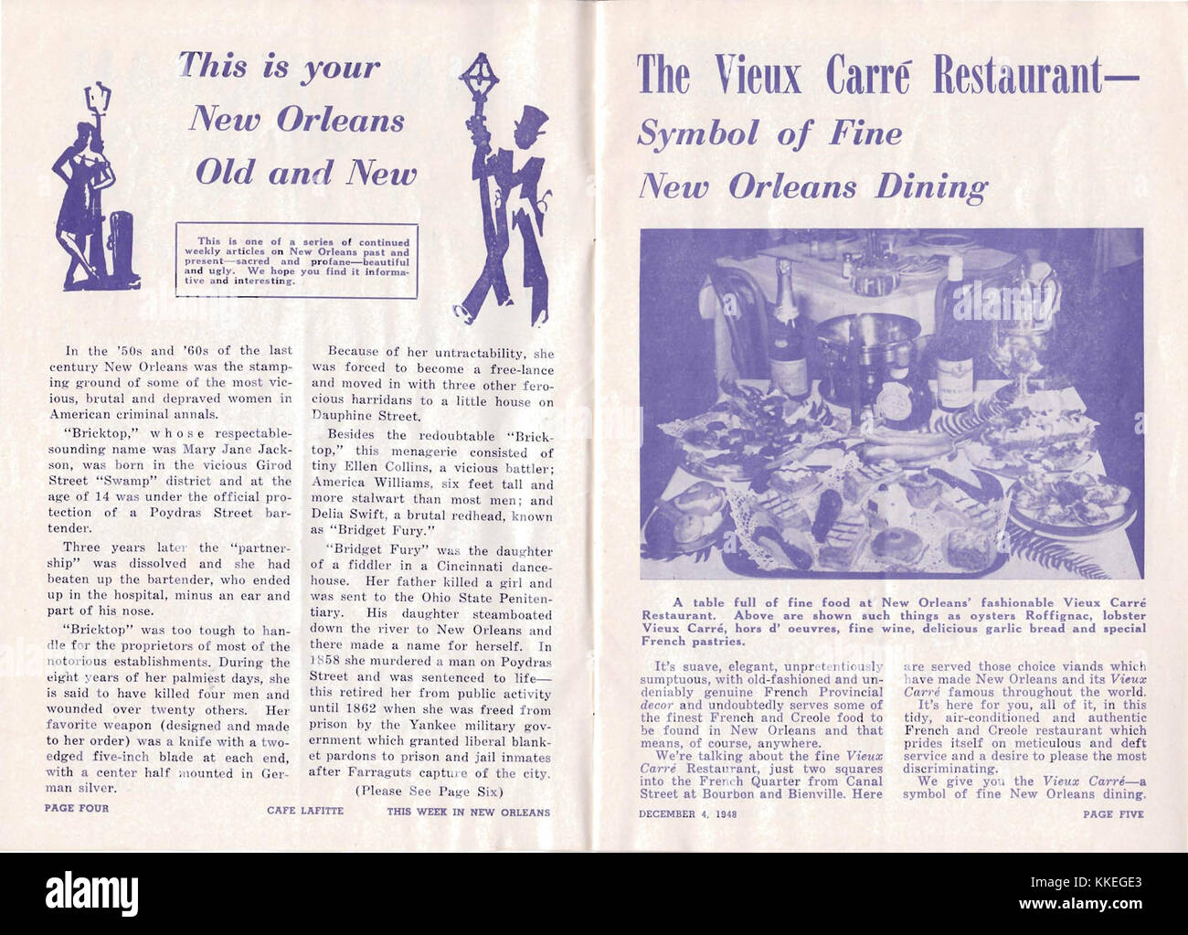 Esta semana en Nueva Orleáns Dec 4 1948 Páginas 04-5 Foto de stock