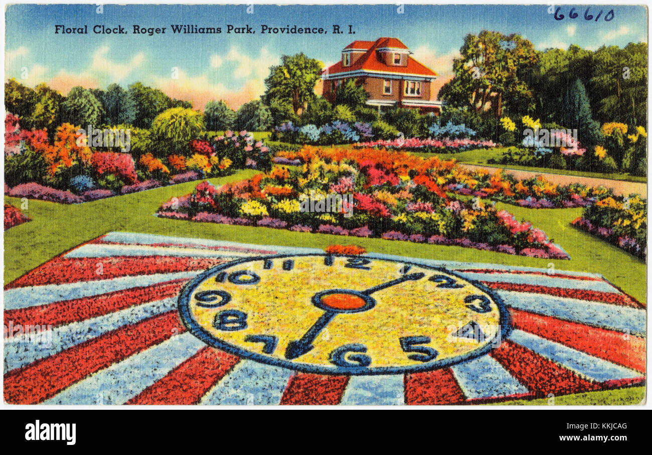 Reloj floral, Roger Williams Park, Providence, R.I (66610) Foto de stock