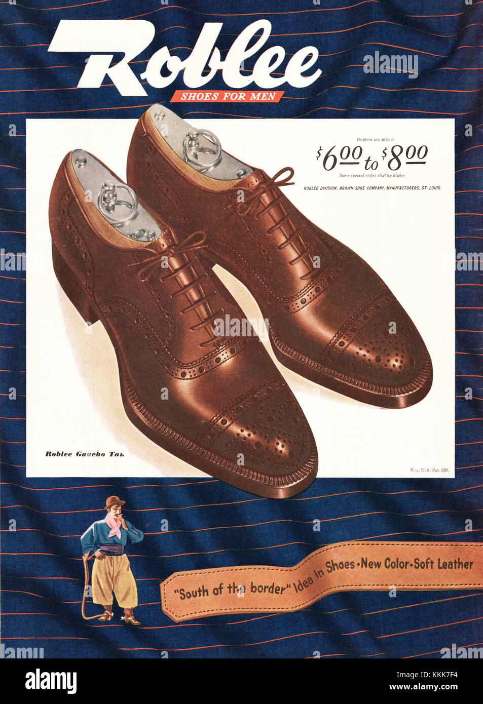 1945 EE.UU. la revista zapatos Roblee anuncio Fotografía de stock - Alamy