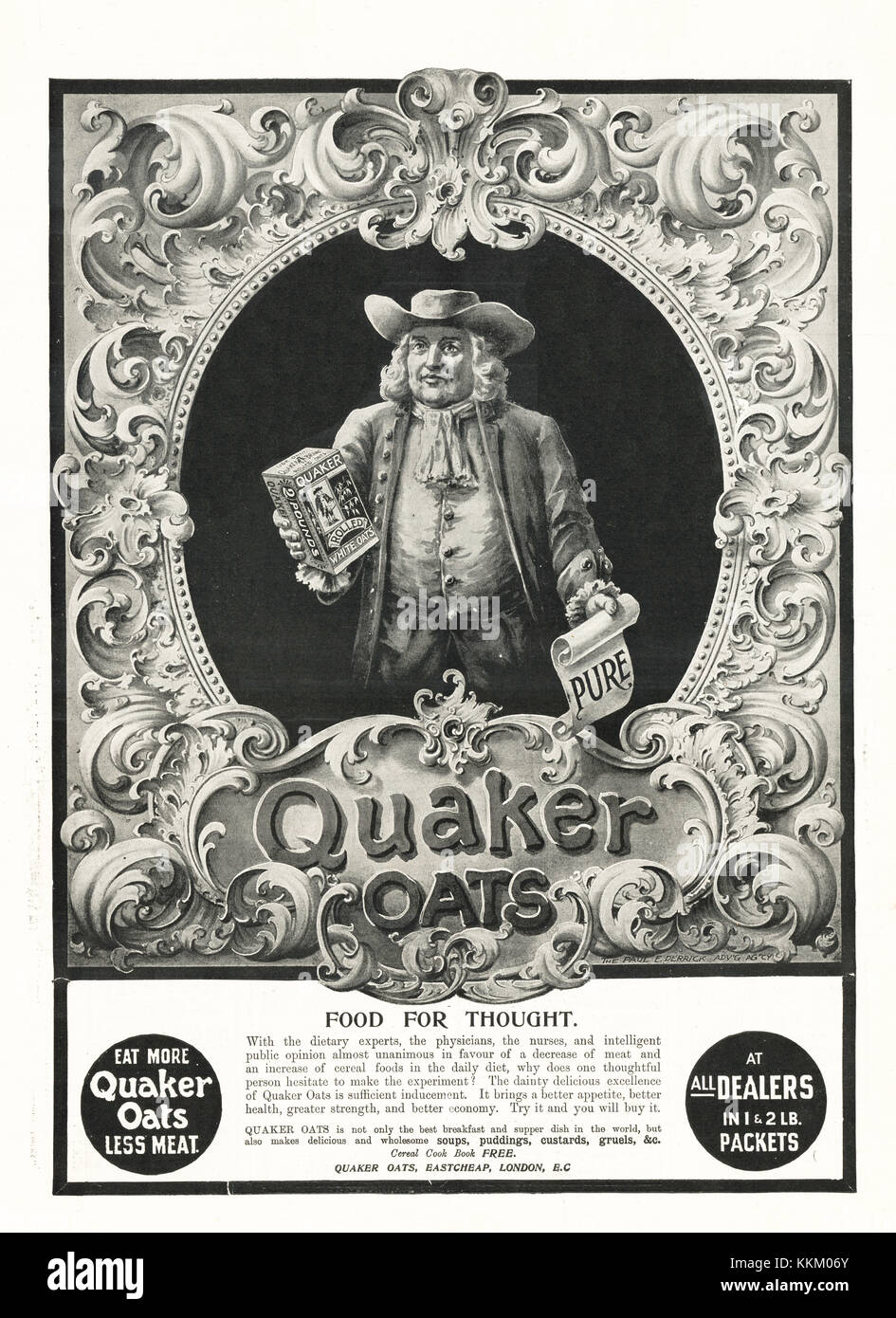 1899 La revista británica Quaker Oats anuncio Foto de stock