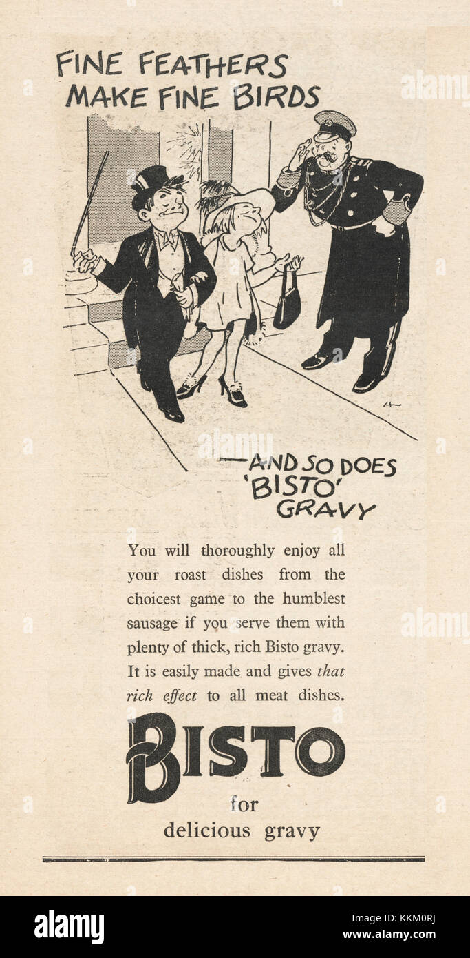 1935 La revista británica Bistro anuncio Foto de stock