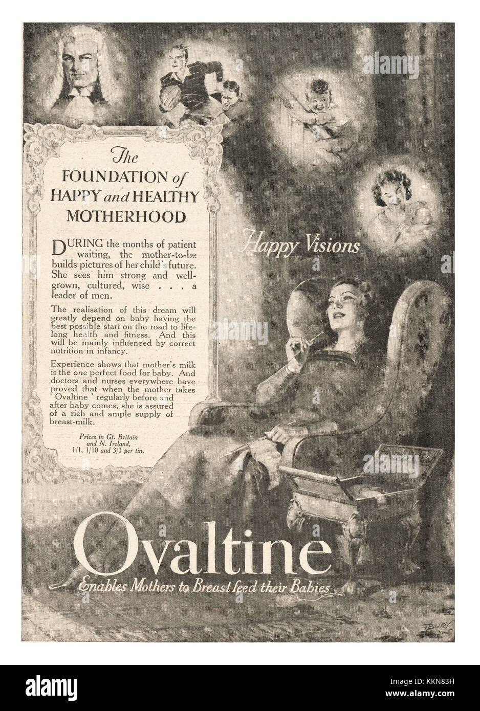 1938 La revista británica Ovaltine anuncio Foto de stock