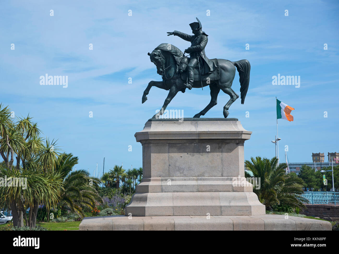 Estatua ecuestre de Napoleón, en Cherbourg, Francia Foto de stock