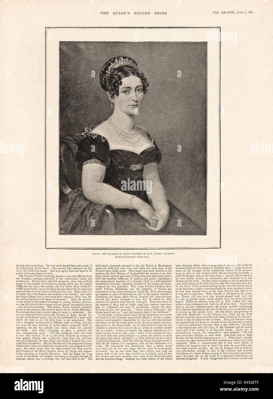 1897 El gráfico la duquesa de Kent, Madre de la Reina Victoria Foto de stock