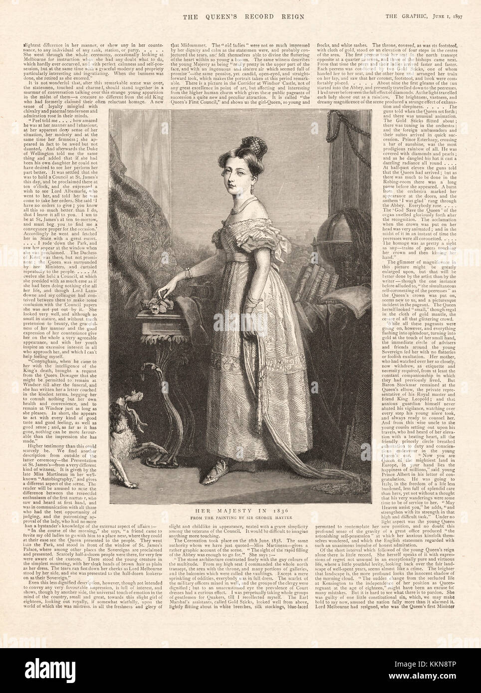 1897 El gráfico la princesa Victoria en 1836 Foto de stock