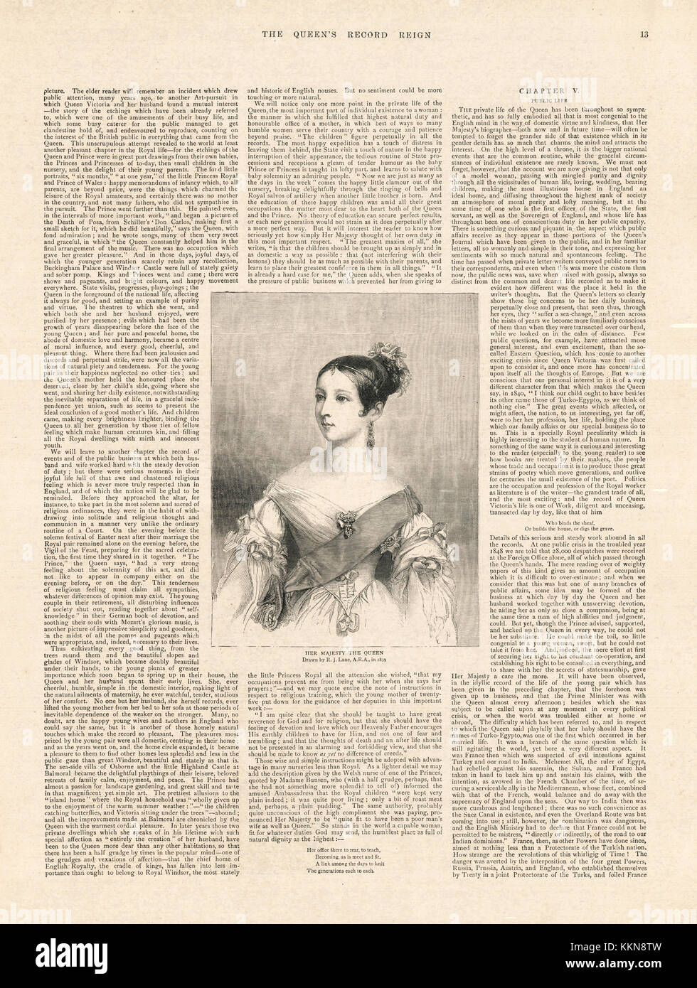 1897 El gráfico de la Reina Victoria en 1839 Foto de stock