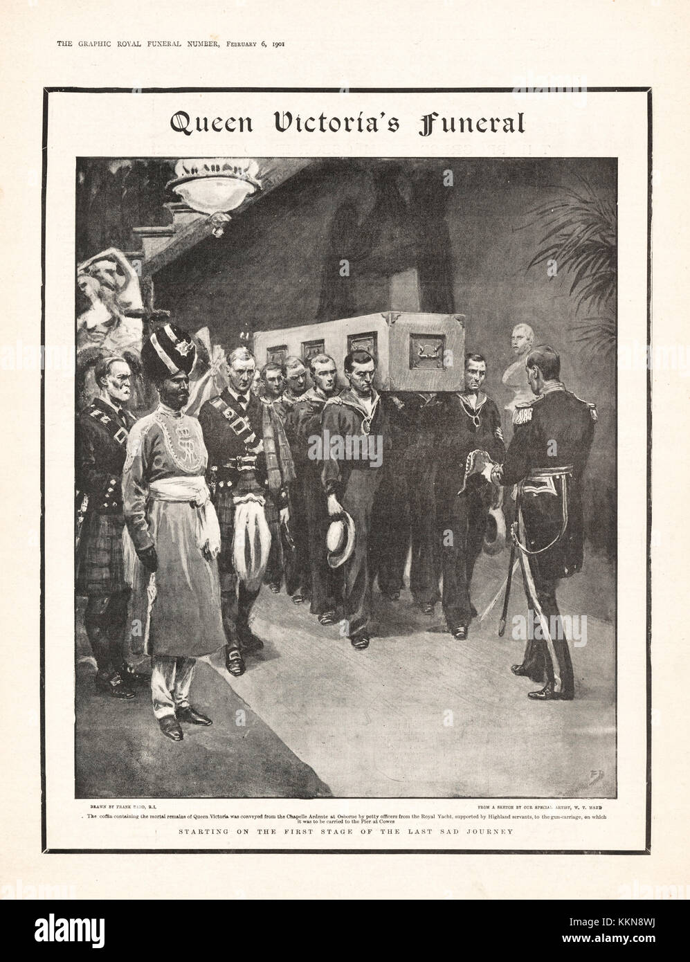 1901 El gráfico del funeral de la Reina Victoria Foto de stock