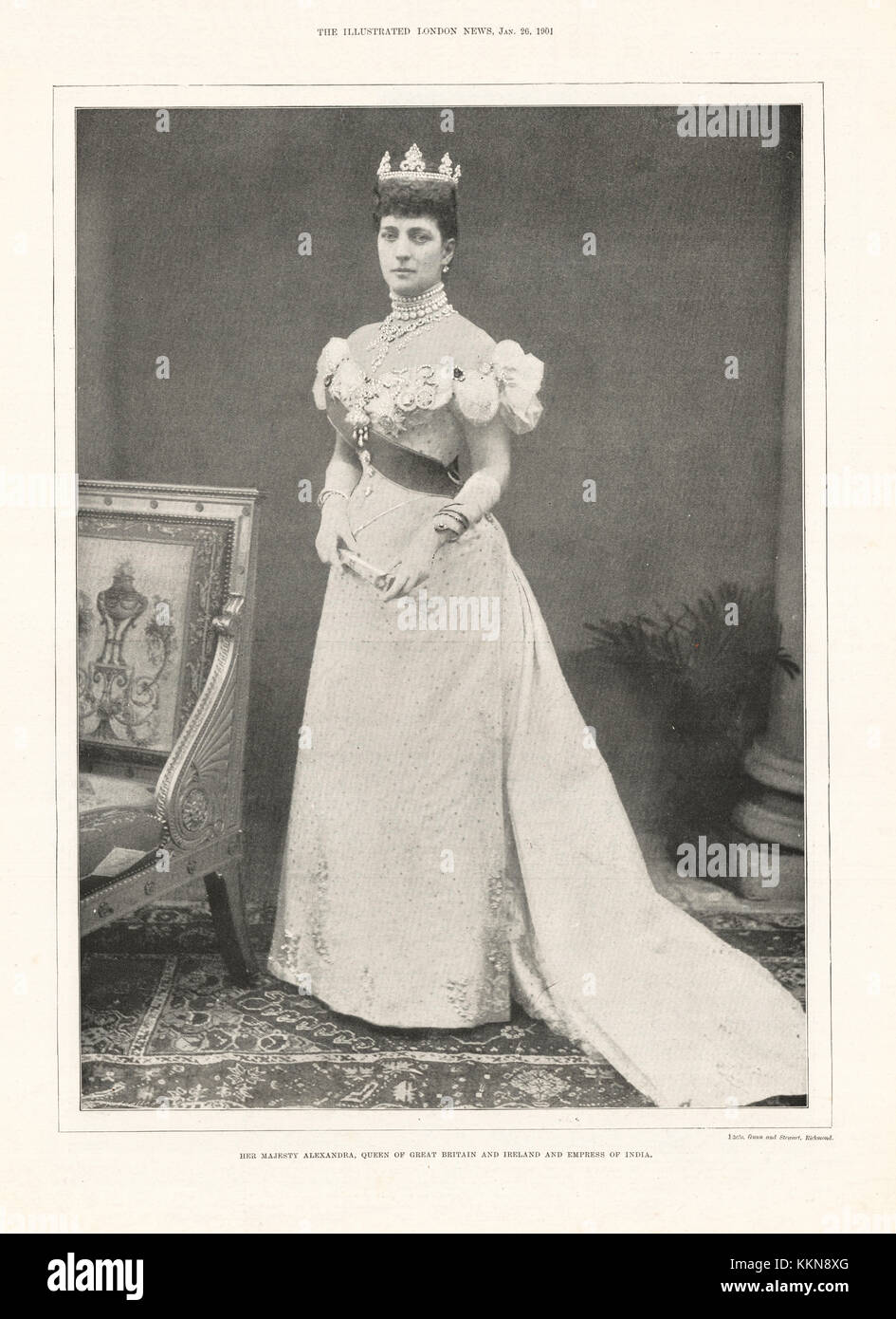 1901 Illustrated London News Su Majestad la Reina Alexandra Foto de stock