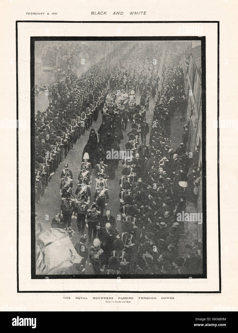 1901 Black & White el funeral de la Reina Victoria en la Capilla de St George, Windsor Foto de stock