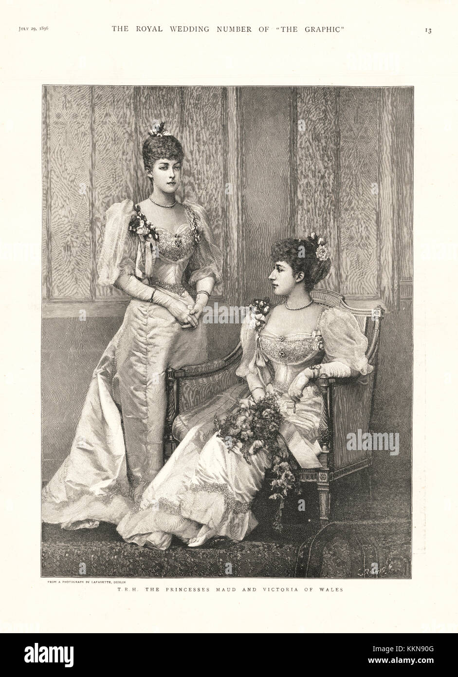 1896 El gráfico la Princesa Maud y la princesa Victoria Foto de stock