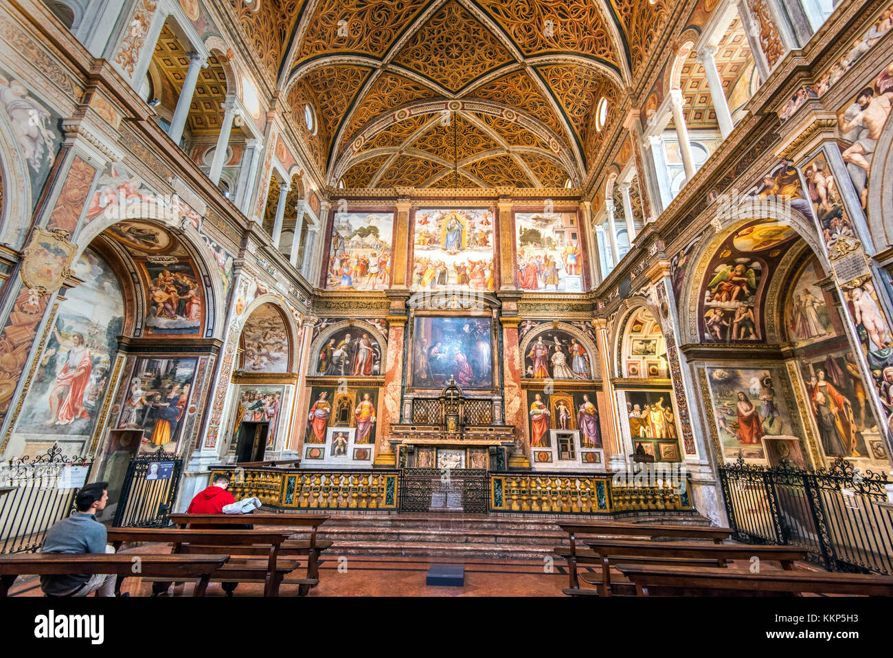 Vista interior de San Maurizio al Monastero Maggiore, Milán, Lombardía, Italia Foto de stock