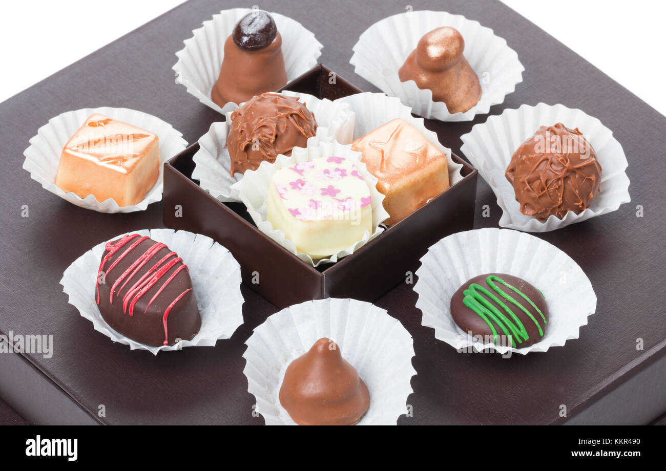 Chocolates, dulces, trufa Foto de stock