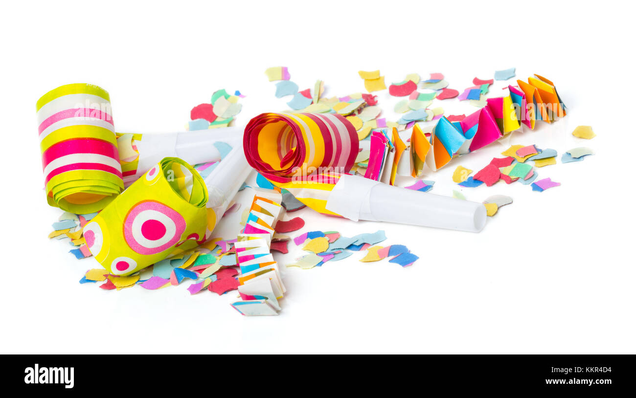 Carnaval, confeti, fondo de colores Foto de stock