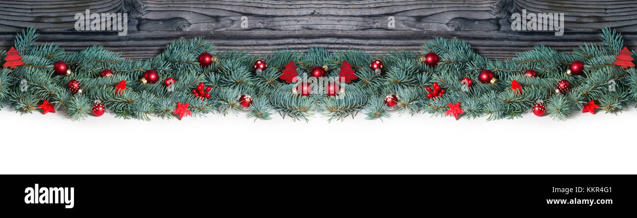 Decoración de Navidad en fir, banner Foto de stock