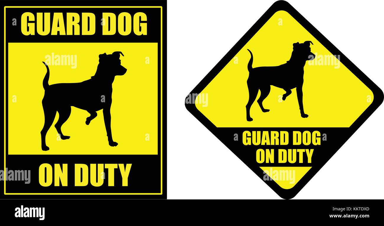 Gracioso signo perro guardián de servicio - vector Ilustración del Vector