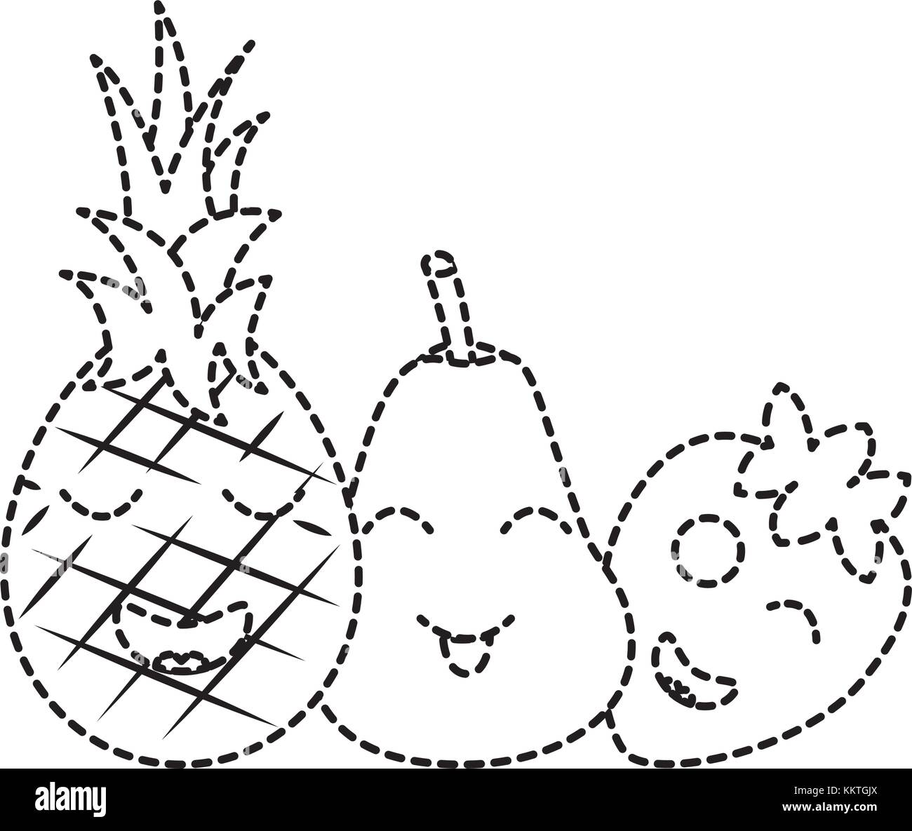 Piña de dibujos animados Imágenes de stock en blanco y negro Alamy