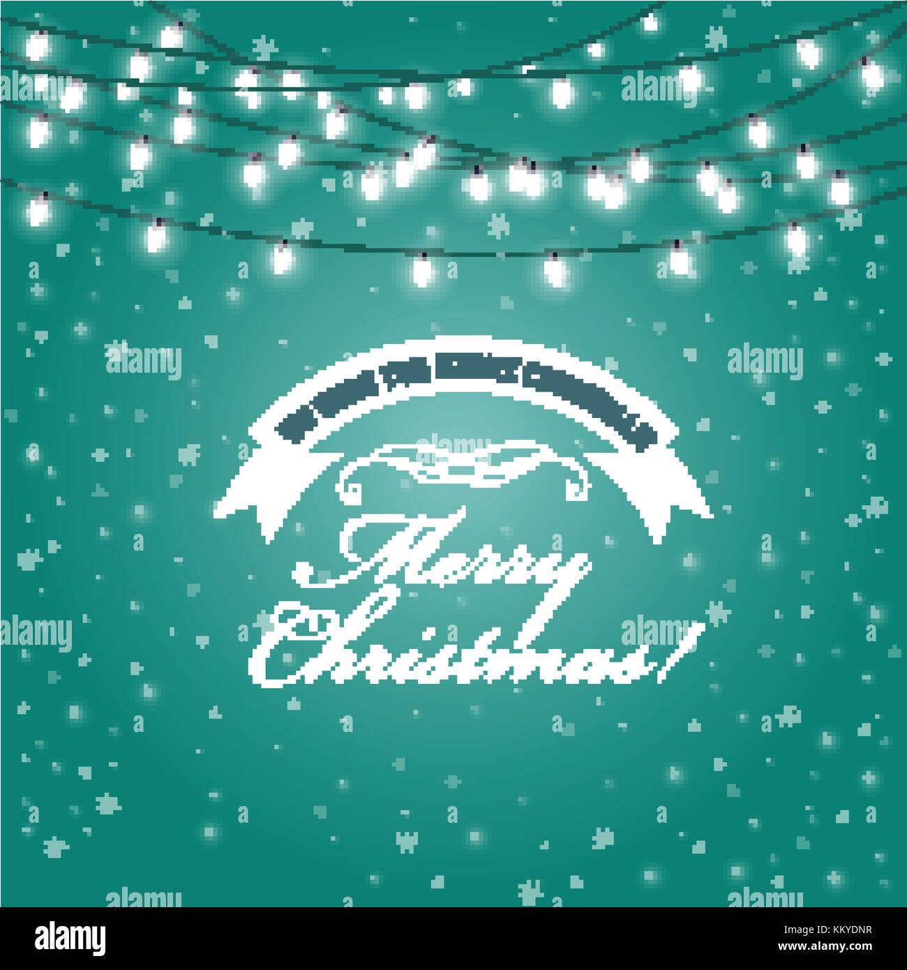 Luces de Navidad en bastidor - luces festivas guirnaldas tarjeta de felicitación Ilustración del Vector