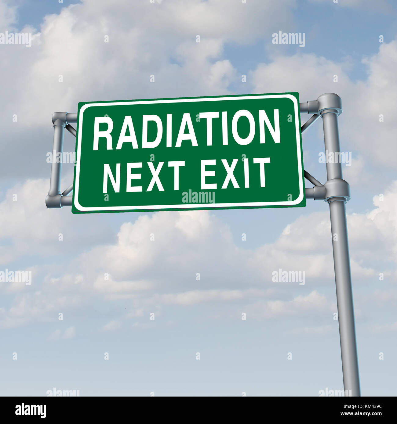 Concepto de crisis de radiación nuclear tóxico y el símbolo de alerta de fuga con elementos de ilustración 3d. Foto de stock