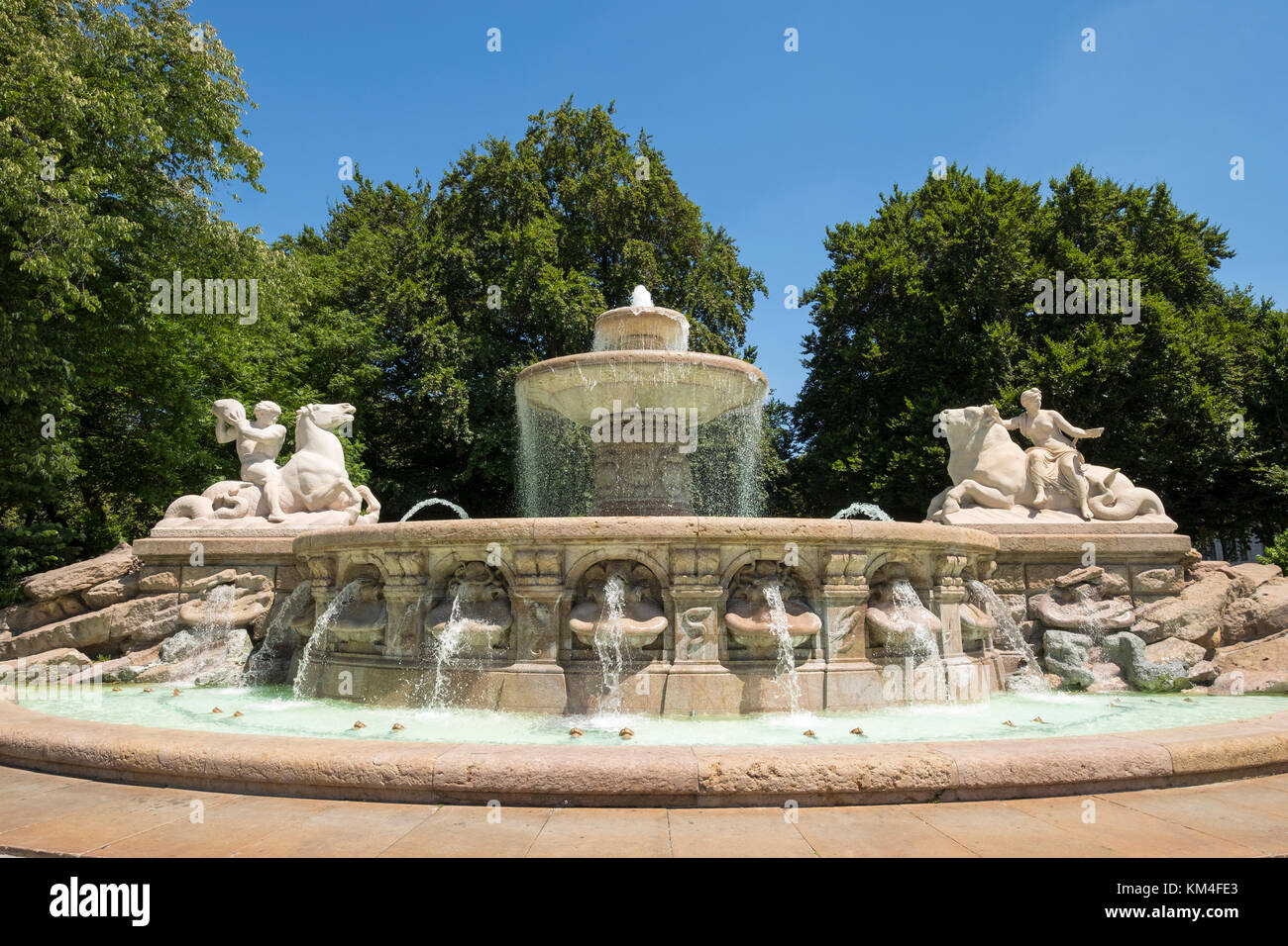 Wittelsbacher Brunnen, Lenbachplatz, Altstadt, München, Oberbayern, Bayern, Deutschland Foto de stock