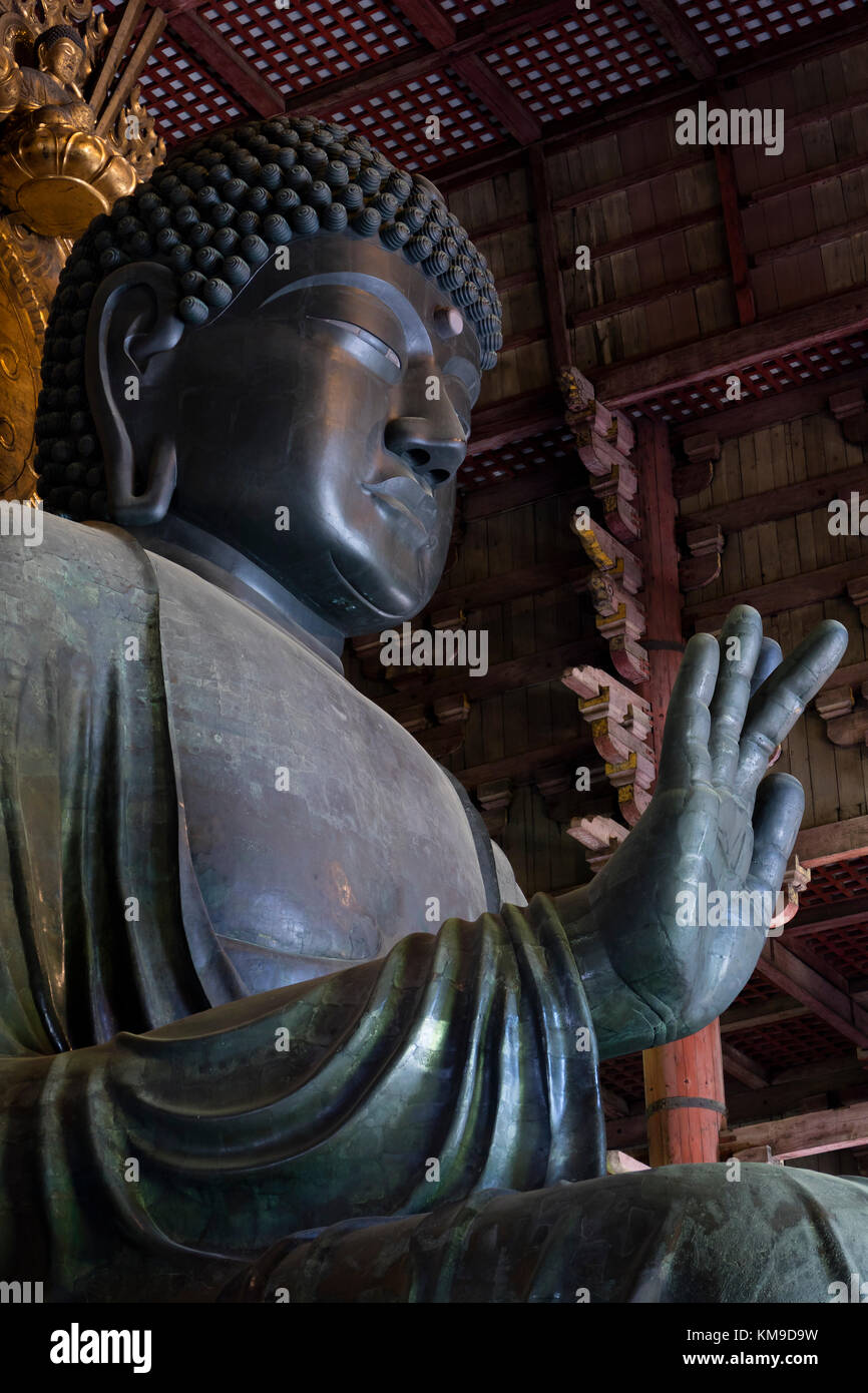 Nara, Japón - Mayo 29, 2017: la estatua de bronce más grande del mundo de Buda en el Gran Buda, el daibutsuden hal Foto de stock