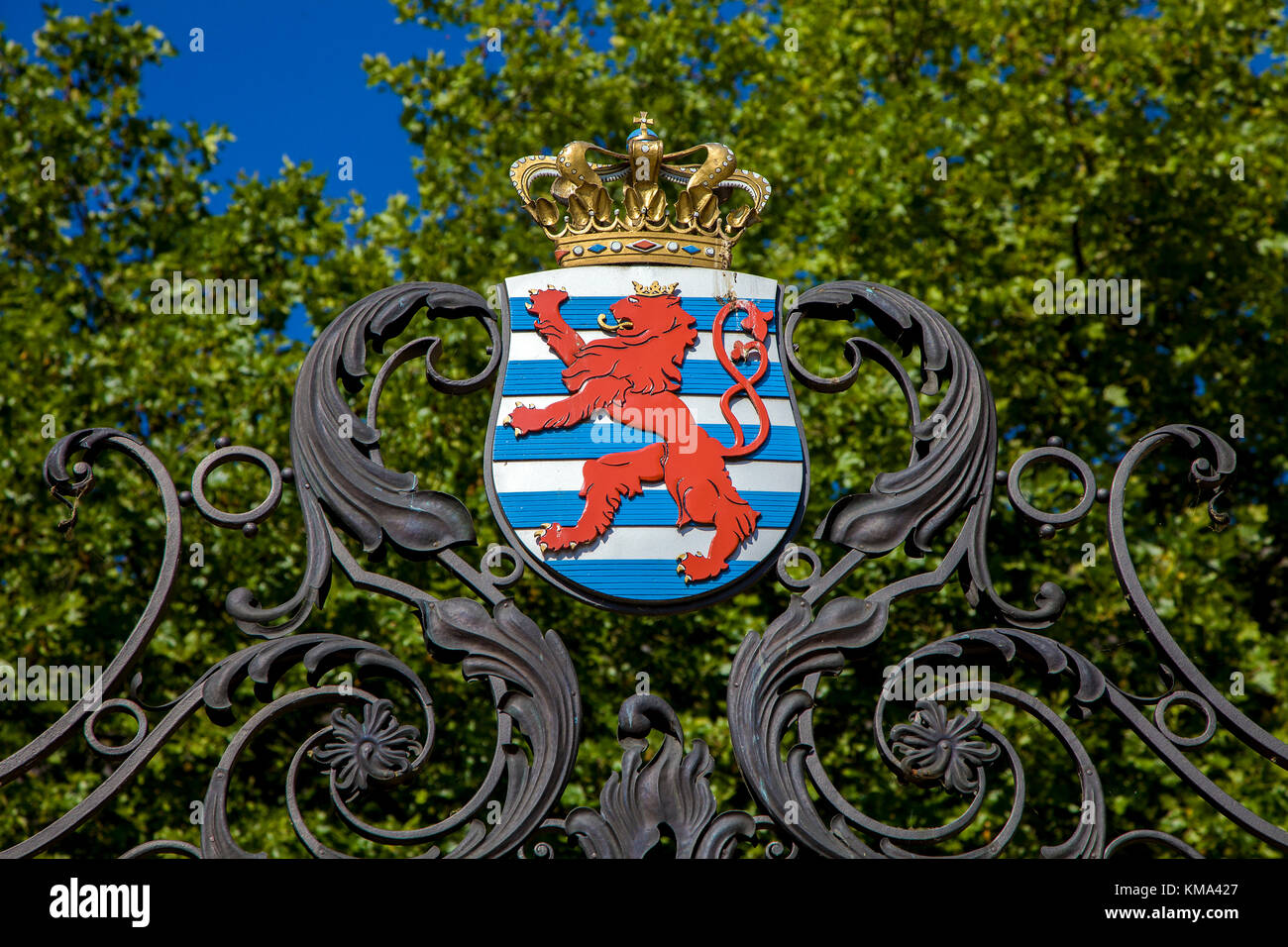 Escudo Nacional de Luxemburgo, ciudad de Luxemburgo, Luxemburgo, Europa Foto de stock