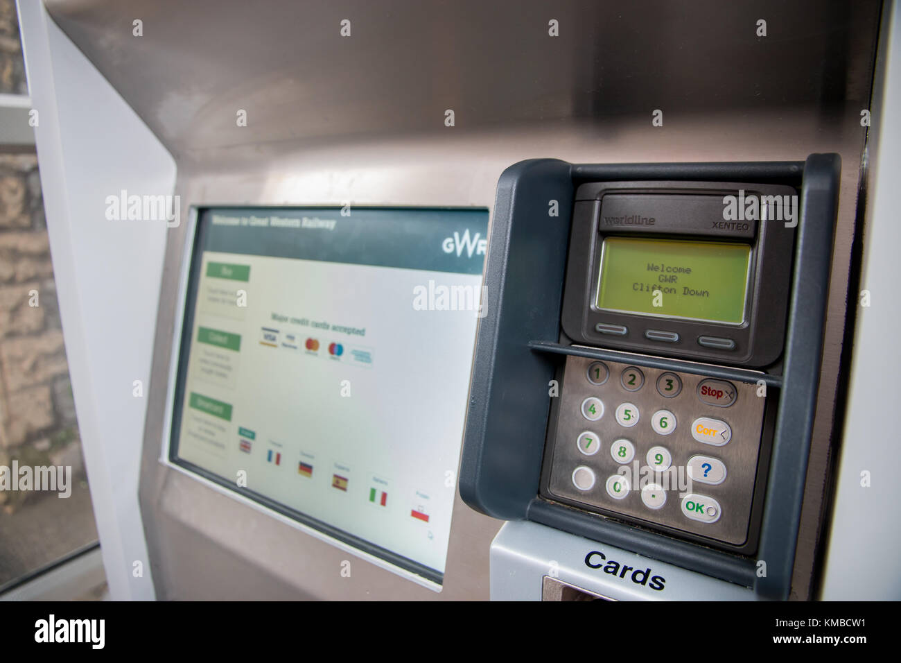 Máquina expendedora de billetes de tren Foto de stock