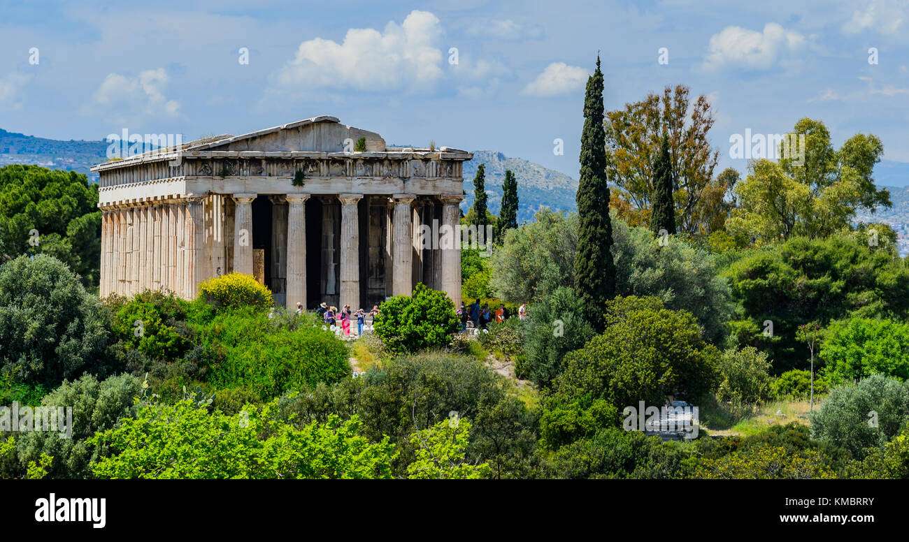 El Templo de Hefesto en Atenas, Grecia Foto de stock
